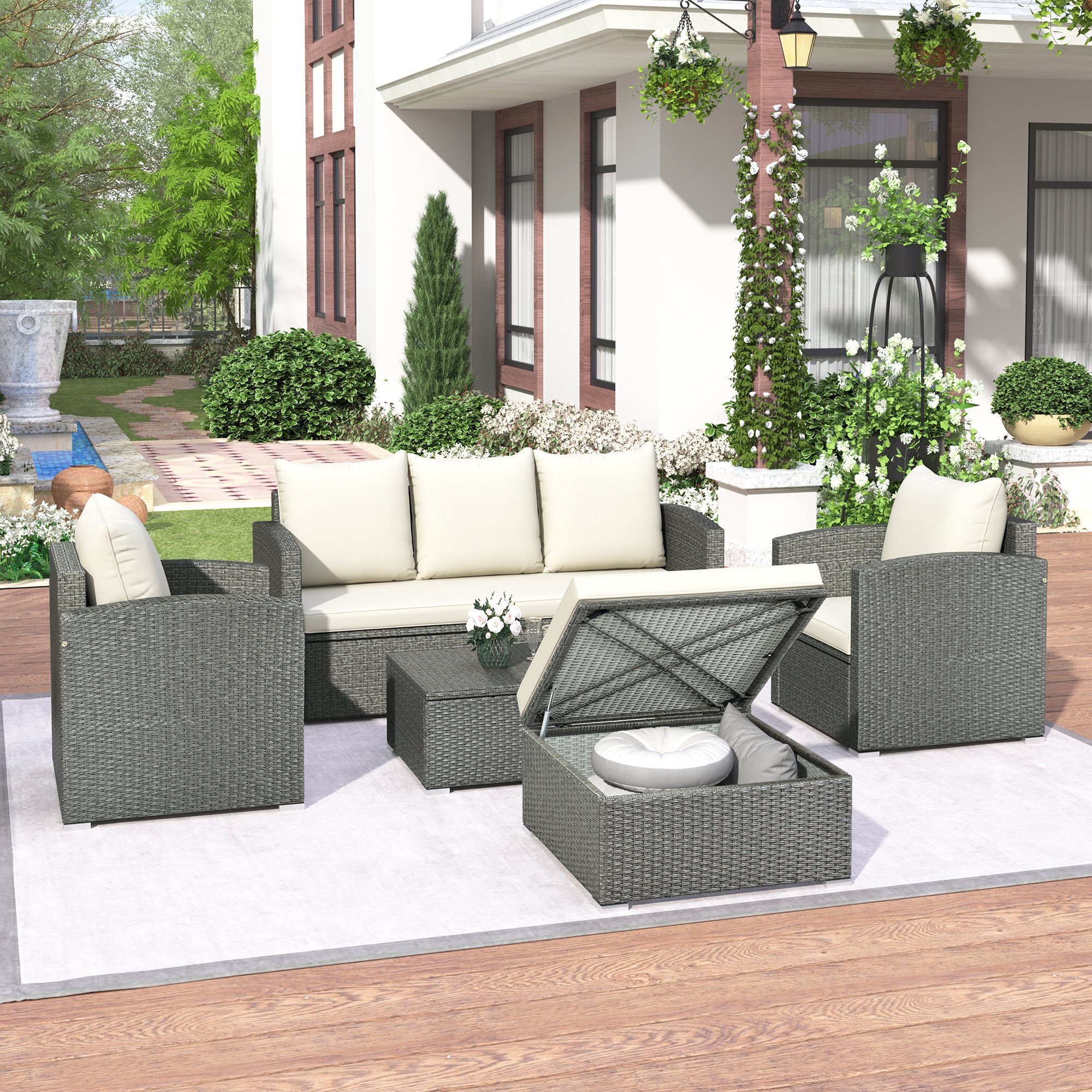 Shadow creek 5 piece cushioned seating set hotsell