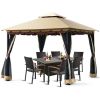 2-Tier 10 x 10 Feet Patio Shelter Awning Steel Gazebo Canopy