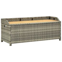 Garden Storage Bench 47.2" Poly Rattan Gray