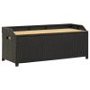 Garden Storage Bench 47.2" Poly Rattan Black