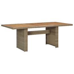 Garden Dining Table Brown 78.7"x39.4"x29.1" Poly Rattan