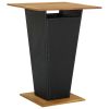 Bar Table Black 31.5"x31.5"x43.3" Poly Rattan and Solid Acacia Wood