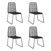 Outdoor Chairs 4 pcs Poly Rattan Black