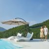 10FT Deluxe Patio Umbrella with Base,Outdoor Large Hanging Cantilever Curvy Umbrella with 360Â° Rotation for Pool,Garden,Deck, Lawn
