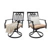 Outdoor Swivel Chairs Set of 2 Patio Metal Dining Rocker Chair with Cushion Surports 300 lbs for Garden Backyard Poolside,Black(2pcs Black-Classical)