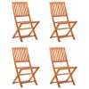 Folding Garden Chairs 4 pcs Solid Eucalyptus Wood