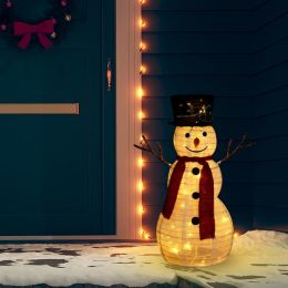 Decorative Christmas Snowman Figure with LED Luxury Fabric 23.6"