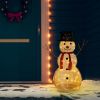 Decorative Christmas Snowman Figure with LED Luxury Fabric 35.4"