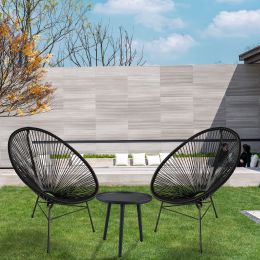 3-Pieces Acapulco Chair Set Stylish Outdoor Patio Conversation Set