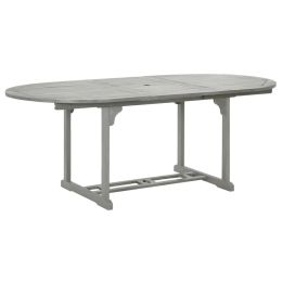 Patio Table Gray 78.7"x39.4"x29.1" Solid Acacia Wood