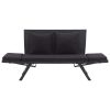 Garden Bench with Cushions 69.3" Black Poly Rattan