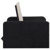 2 Piece Garden Lounge Set with Cushions Poly Rattan Black