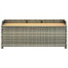 Garden Storage Bench 47.2" Poly Rattan Gray