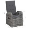 Reclining Garden Chairs 2 pcs with Cushions Poly Rattan Gray