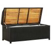 Garden Storage Bench 47.2" Poly Rattan Black