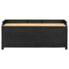 Garden Storage Bench 47.2" Poly Rattan Black