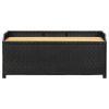 Garden Storage Bench 47.2" Poly Rattan Black