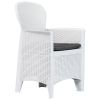 Garden Chairs 2 pcs with Cushion White Plastic Rattan Look