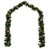 Christmas Garland Decorated with Baubles and LED Lights 393.7"