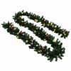Christmas Garland Decorated with Baubles and LED Lights 393.7"