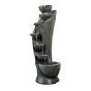 39inches High 7-Tier Modern Curved Outdoor Water Fountain for Home/ Yard Decoration