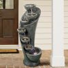 39inches High 7-Tier Modern Curved Outdoor Water Fountain for Home/ Yard Decoration