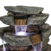 Outdoor Fountain 40.5inches High Rocks Outdoor Water Fountain with LED Lights
