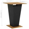 Bar Table Black 31.5"x31.5"x43.3" Poly Rattan and Solid Acacia Wood