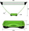 Portable Badminton Net Set Storage Box Base with 2 Battledores 2 Shuttlecocks Large, Green