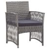 Patio Armchairs with Cushions 2 pcs Anthracite Poly Rattan