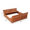 Wooden Sandbox Kids Outdoor Backyard Bench Play Sand Box  YJ