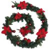 Christmas Garland with LED Lights Green 106.3" PVC