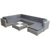 8 Piece Garden Lounge Set with Cushions Poly Rattan Gray