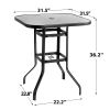 Outdoor  Umbrella tempered glass Dining Table