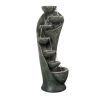 39inches High 7-Tier Modern Curved Outdoor Water Fountain for Home/ Yard Decoration