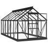 Glass Greenhouse Anthracite 61"x117.3"x75.2" Aluminum