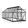 Glass Greenhouse Anthracite 61"x155.7"x75.2" Aluminum