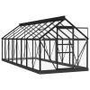 Glass Greenhouse Anthracite 61"x155.7"x75.2" Aluminum