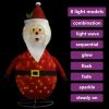 Decorative Christmas Santa Claus Figure LED Luxury Fabric 47.2"