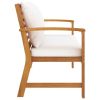 Garden Bench 47.2" with Cream Cushion Solid Acacia Wood