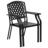 Outdoor Chairs 4 pcs Mesh Design Steel Black