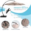 10FT Deluxe Patio Umbrella with Base,Outdoor Large Hanging Cantilever Curvy Umbrella with 360Â° Rotation for Pool,Garden,Deck, Lawn