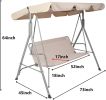 Bosonshop 3 Person Outdoor Porch Patio Swing Chair with Stand and Waterproof Canopy All Weather Resistant Swing Bench, Beige