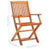 Folding Garden Chairs 8 pcs Solid Eucalyptus Wood