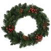 Christmas Wreaths 2 pcs with Decoration Green 17.7"