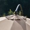 10FT Deluxe Patio Umbrella with Base,Outdoor Large Hanging Cantilever Curvy Umbrella with 360Â° Rotation for Pool,Garden,Deck, Lawn