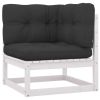 4-Seater Garden Sofa with Cushions Solid Pinewood