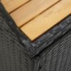 Garden Storage Bench 47.2" Poly Rattan Black