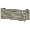 Garden Storage Bench 47.2" Poly Rattan Gray