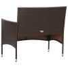 Patio Bench with Cushion Poly Rattan Brown